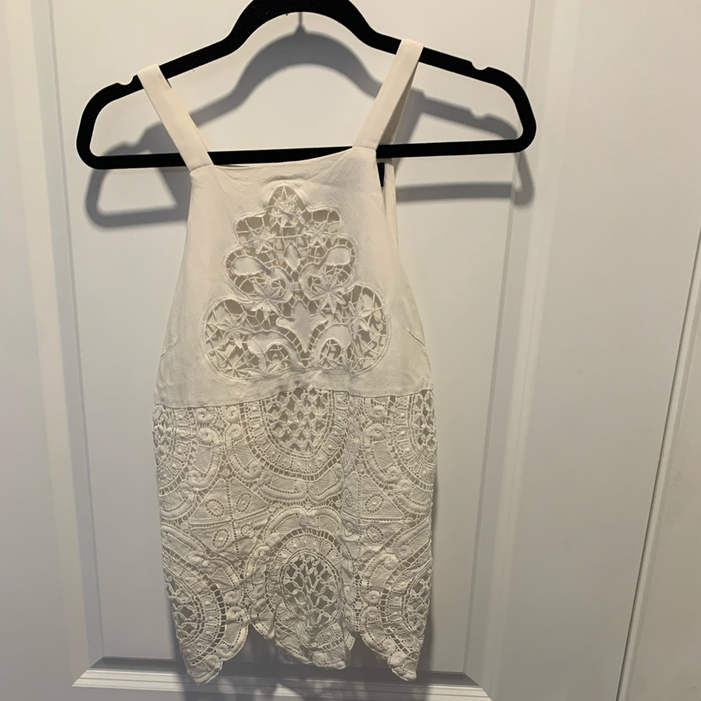 White lace tank top